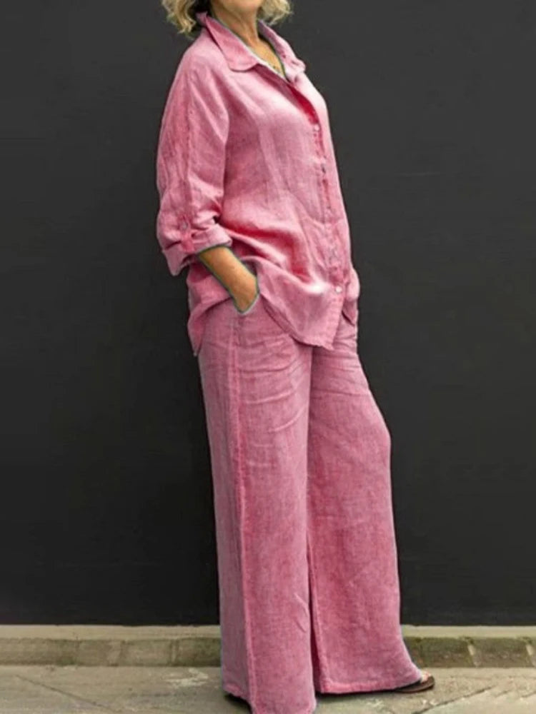 WW | Elegant Collared Shirt & Trousers for Women