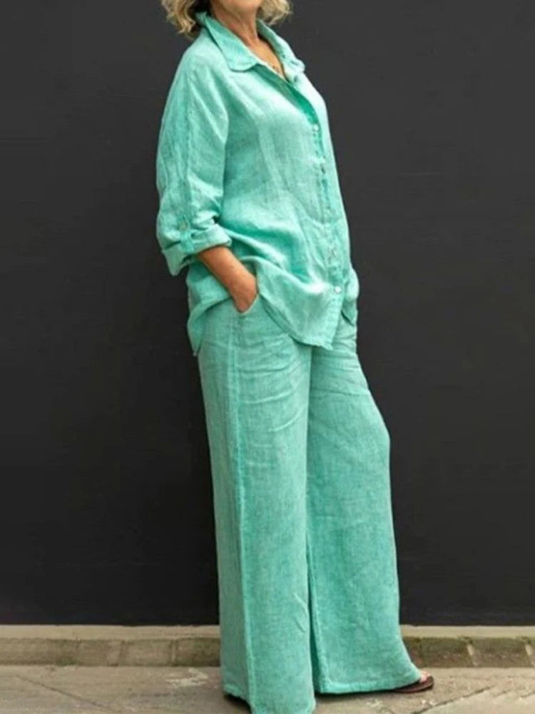 WW | Elegant Collared Shirt & Trousers for Women