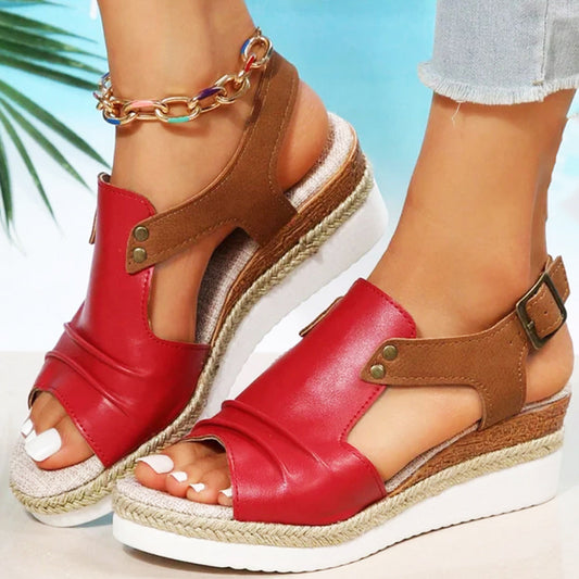 WW | neue lässige Damensandalen mit dicken Sohlen und Fischmaul