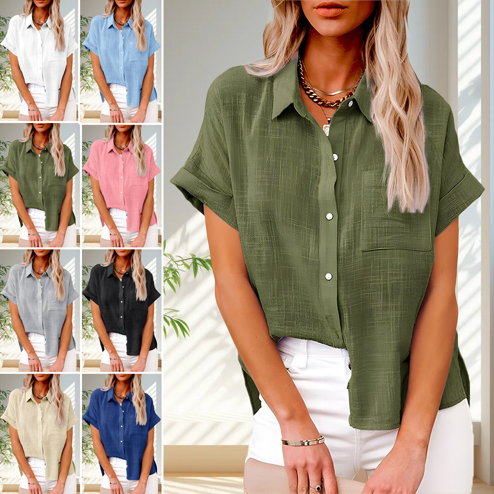 WW | Cotton and Linen Short-Sleeve Shirt