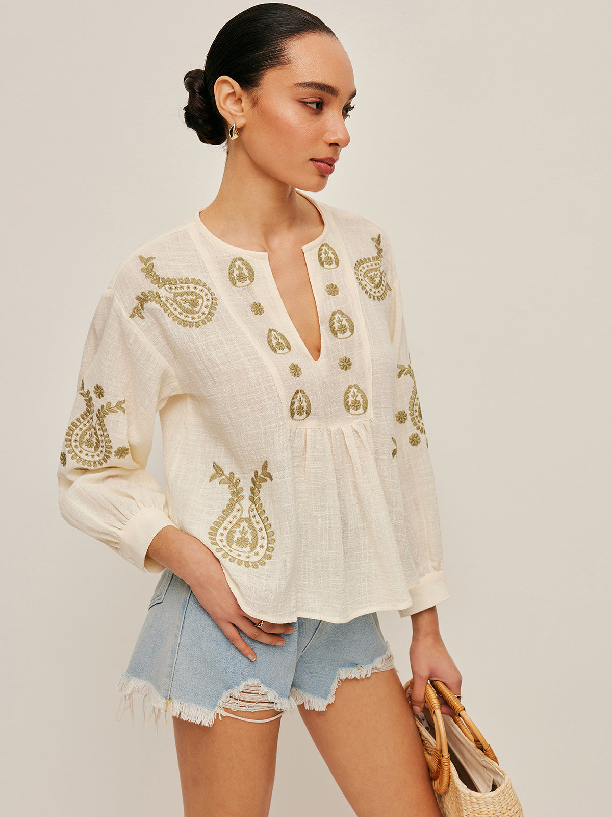 WW | Boho Embroidered Blouse