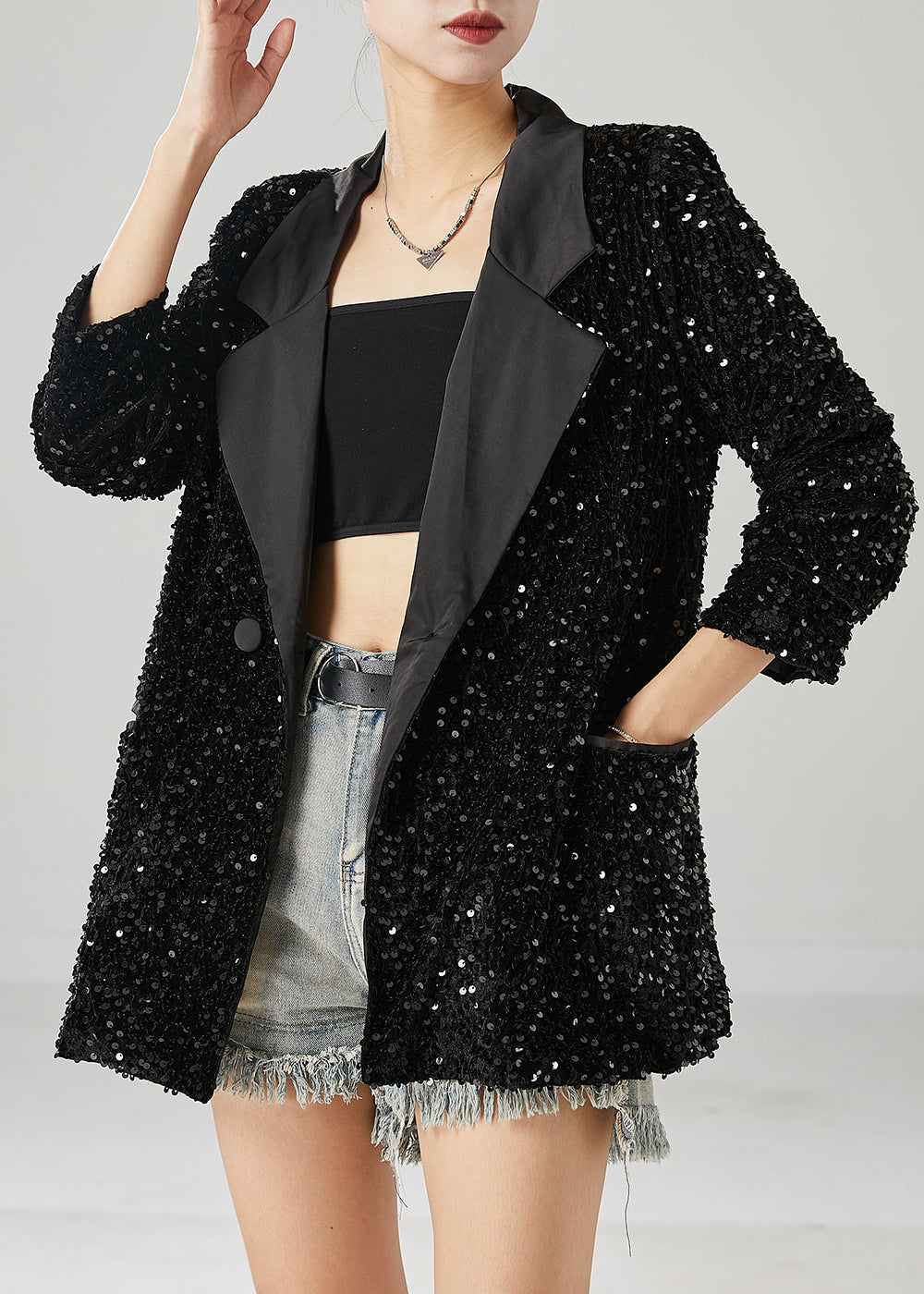 WW | Black Sequin Double-Breasted Jackets