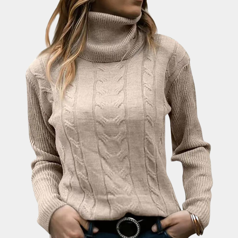 WW | Cable Knit Turtleneck Sweater