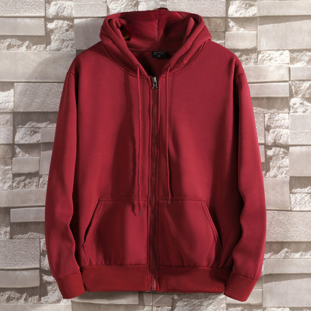 WW | Practical Men's Zip-Up Hoodie