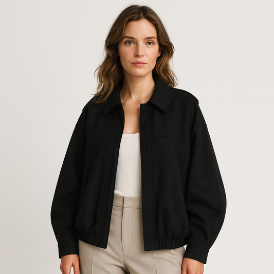 WW | Fashion House - Women's Military Style Faux Suede Jacket
