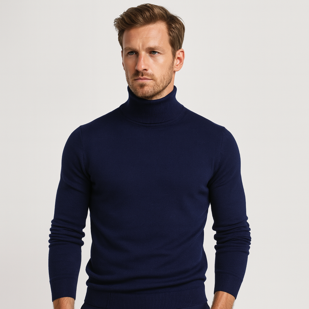 WW | Modehaus - Gerippter Rollkragenpullover für Herren