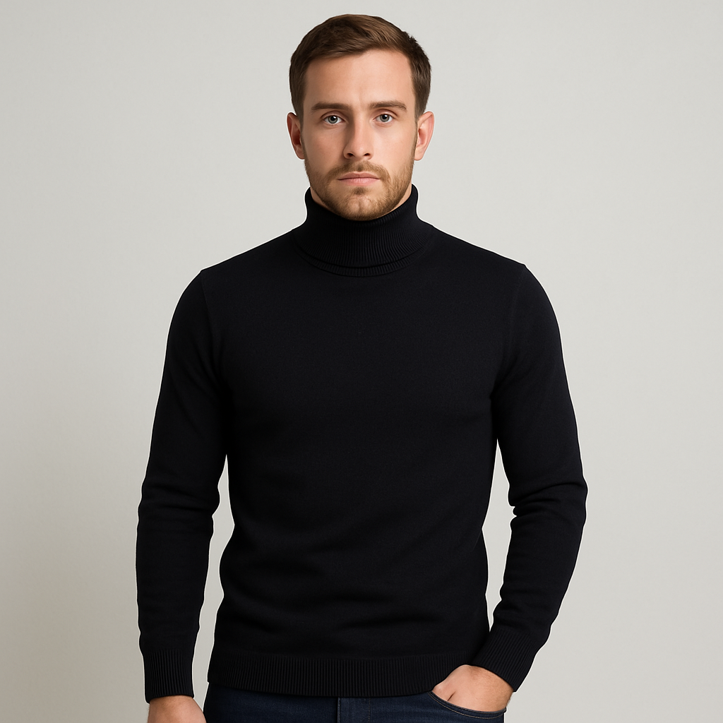 WW | Modehaus - Gerippter Rollkragenpullover für Herren