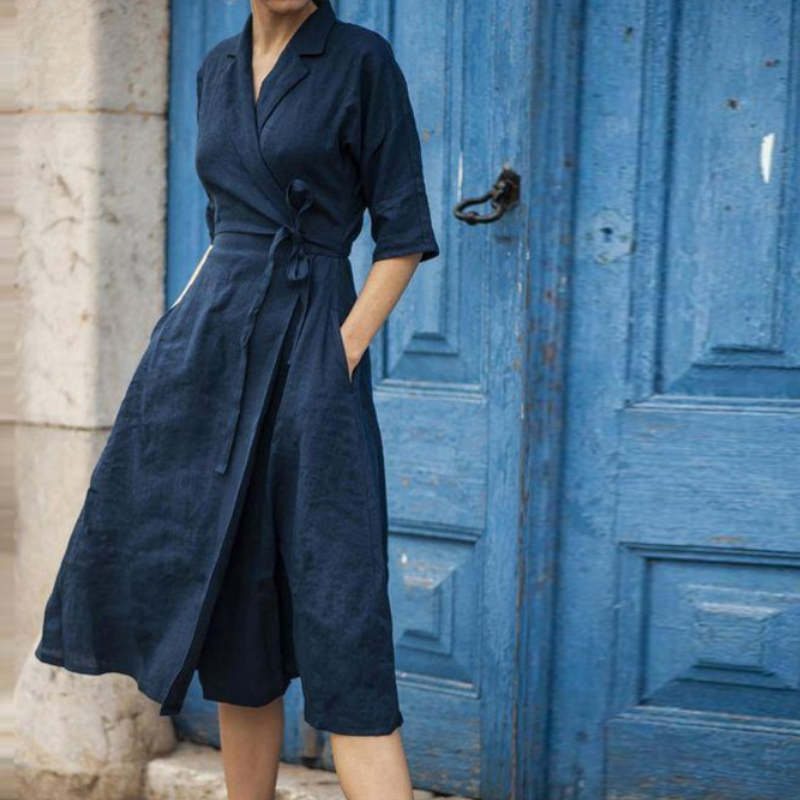 WW | Stylish Midi Shirt Dress with Waist Belt