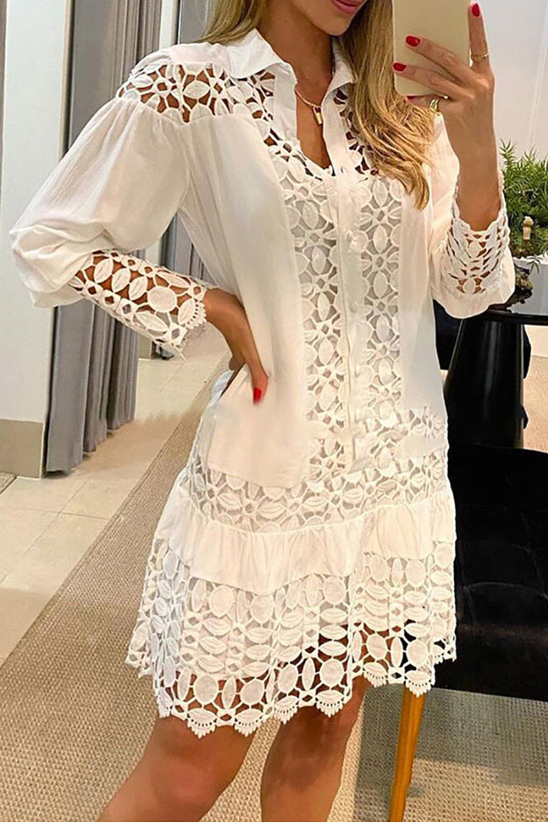 WW | A Bowl for Myself Applique Patchwork Shirt Dress