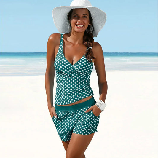 WW | Women's Polka Dot Tankini Set