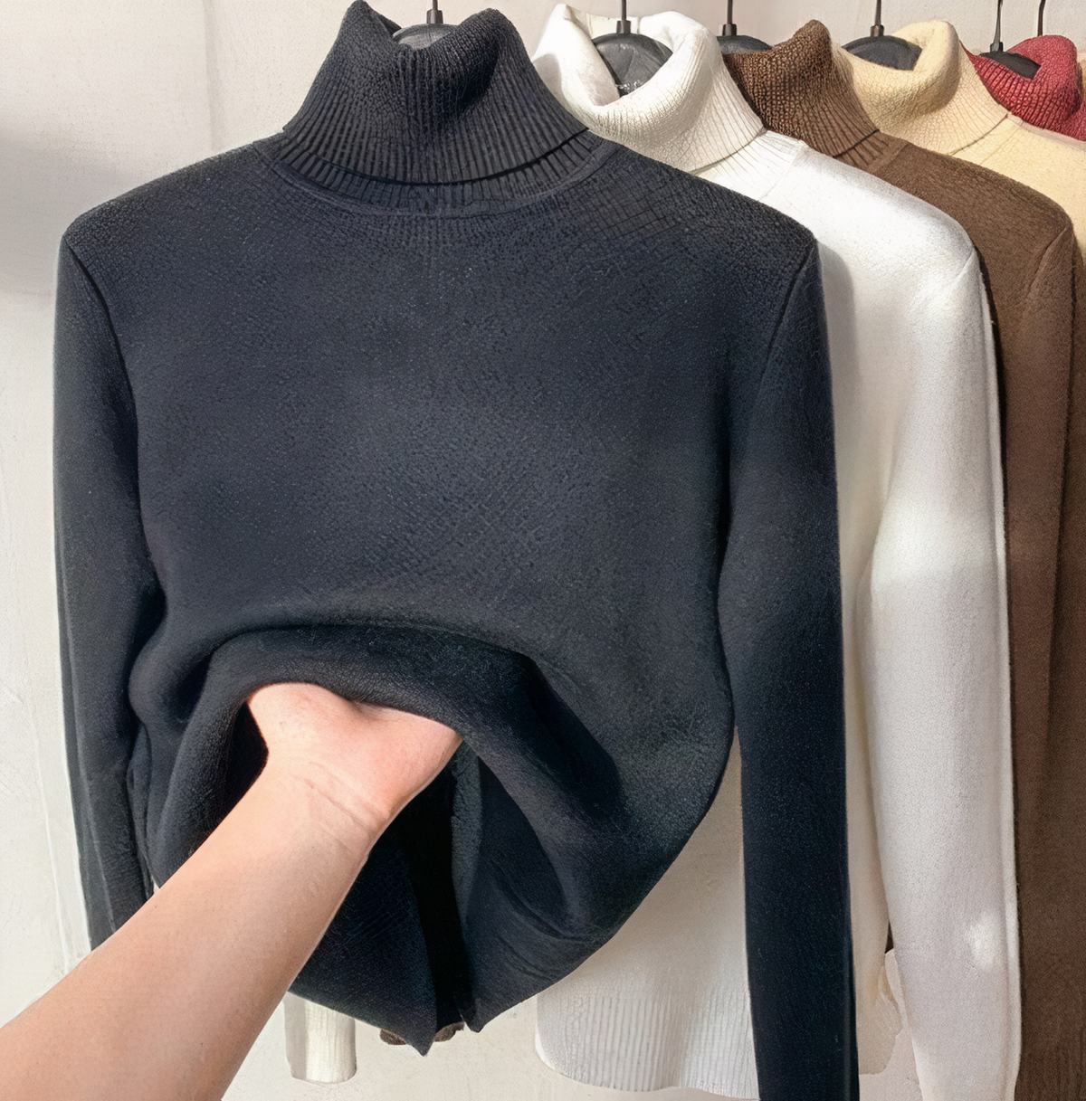 WW - Rollkragenpullover mit Samtfutter