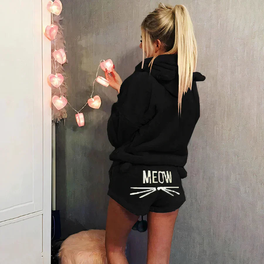 WW | damen pyjama oberteil und shorts set