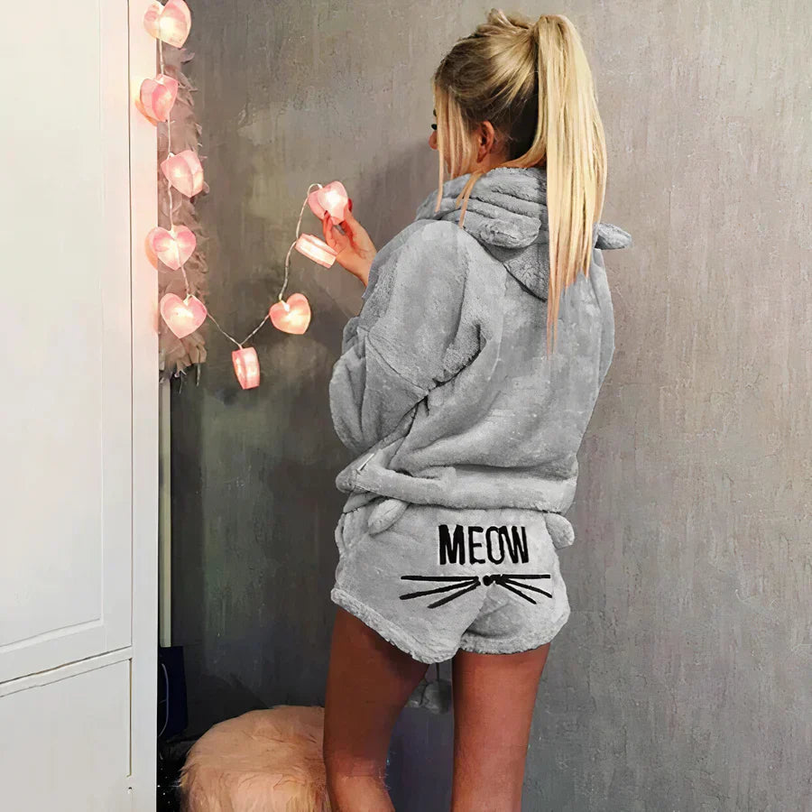 WW | damen pyjama oberteil und shorts set