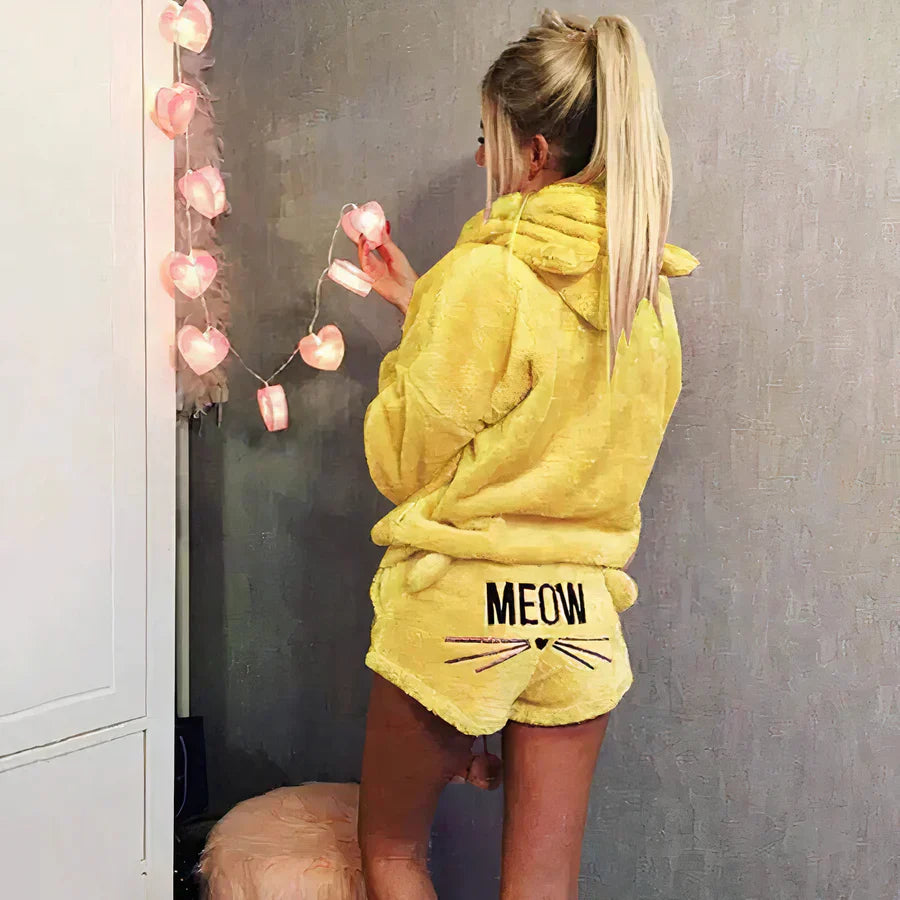 WW | damen pyjama oberteil und shorts set