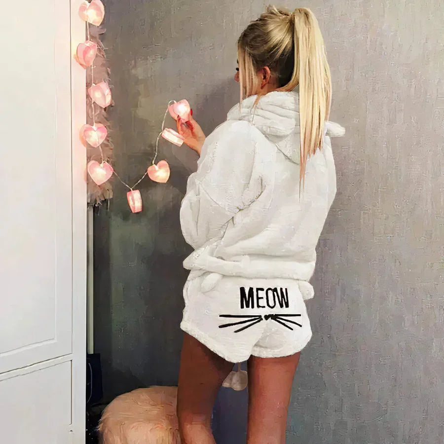 WW | damen pyjama oberteil und shorts set