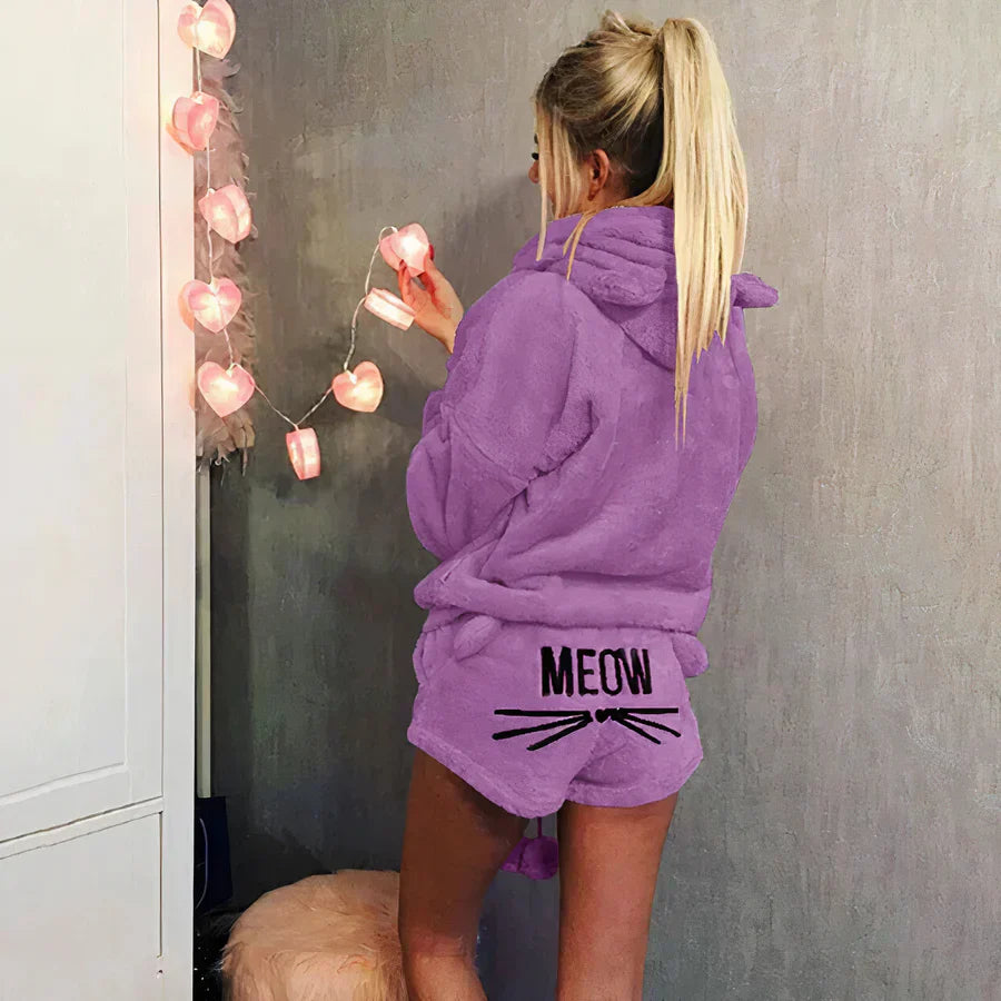 WW | damen pyjama oberteil und shorts set