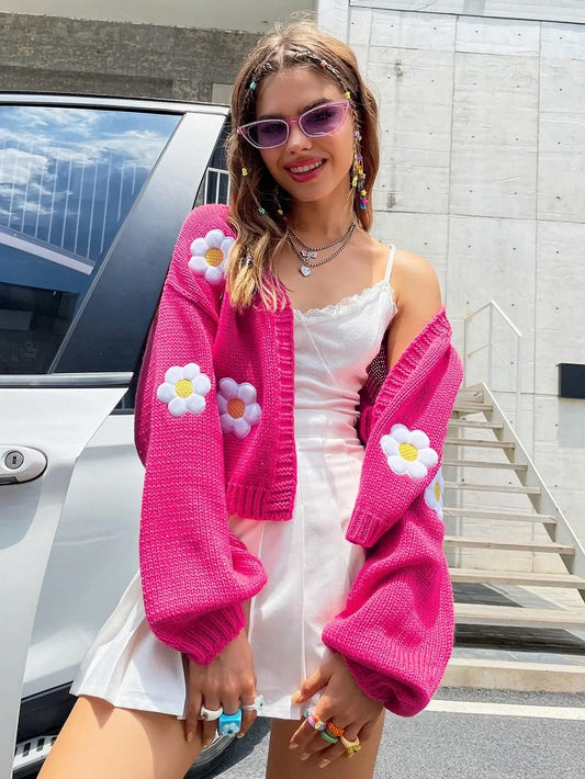 WW | Women's Floral Knit Cardigan