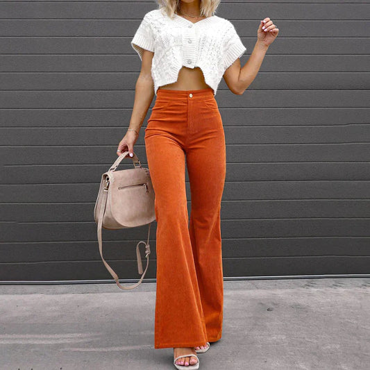 WW | Corduroy-Hose - Hohe Taille Damenhose für einen trendigen Look