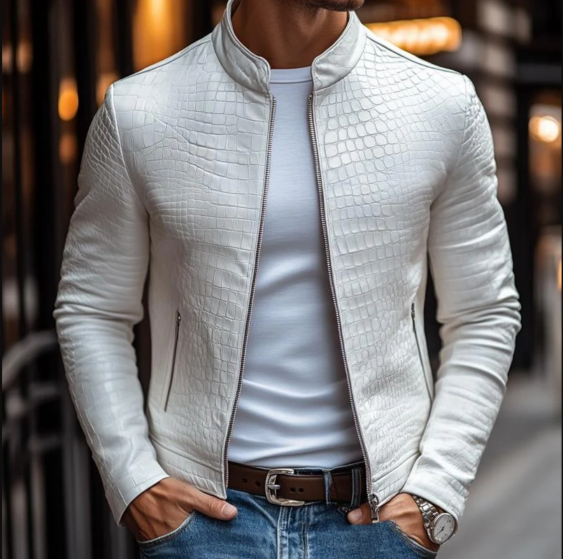 WW | Luxuriöse Kroko Lederjacke