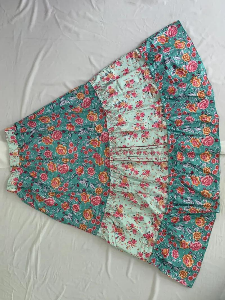 WW | Maxi Skirt Colorful Boho Ruffle Skirt