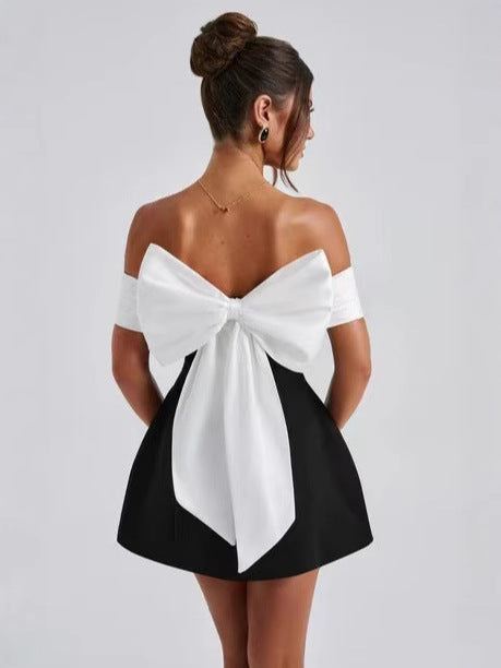 WW | Bodycon Off-the-Shoulder Elegant Slim Fit Knee-Length Party Dress