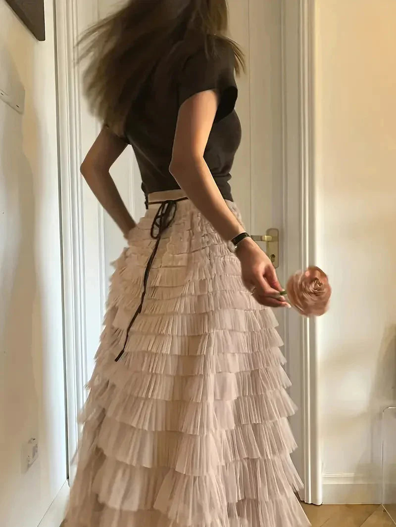 WW | Ruffle Skirt Long Trendy Tulle Skirt