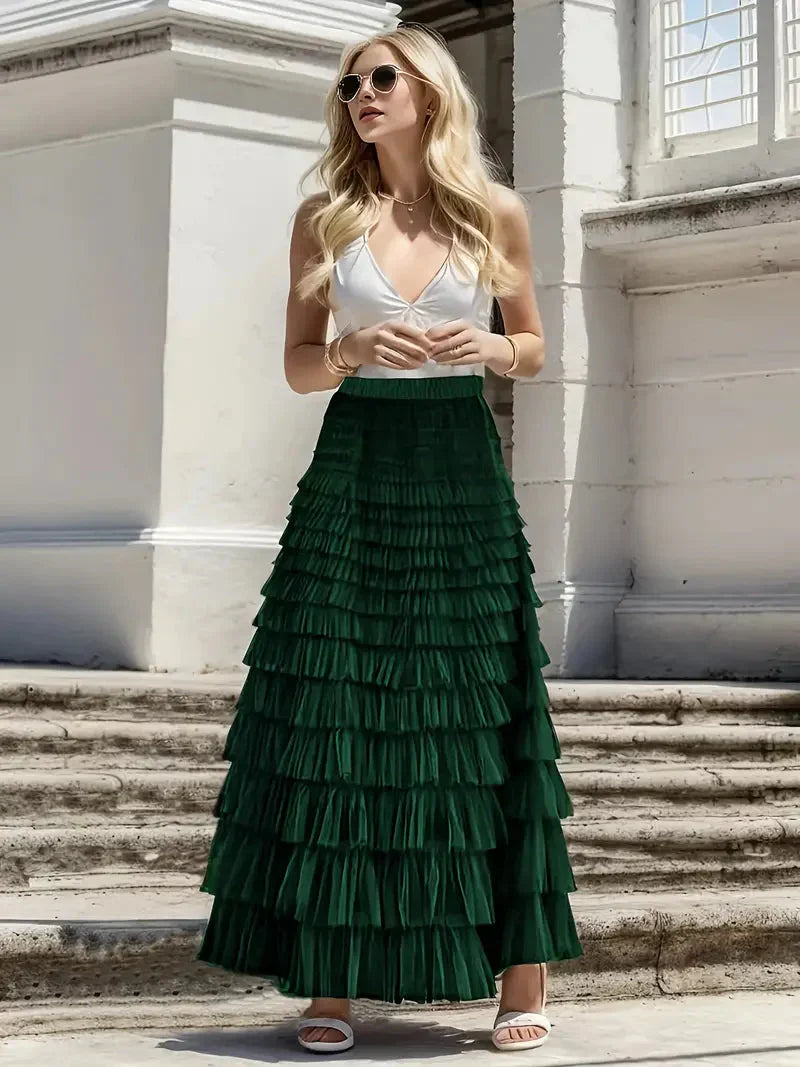 WW | Ruffle Skirt Long Trendy Tulle Skirt