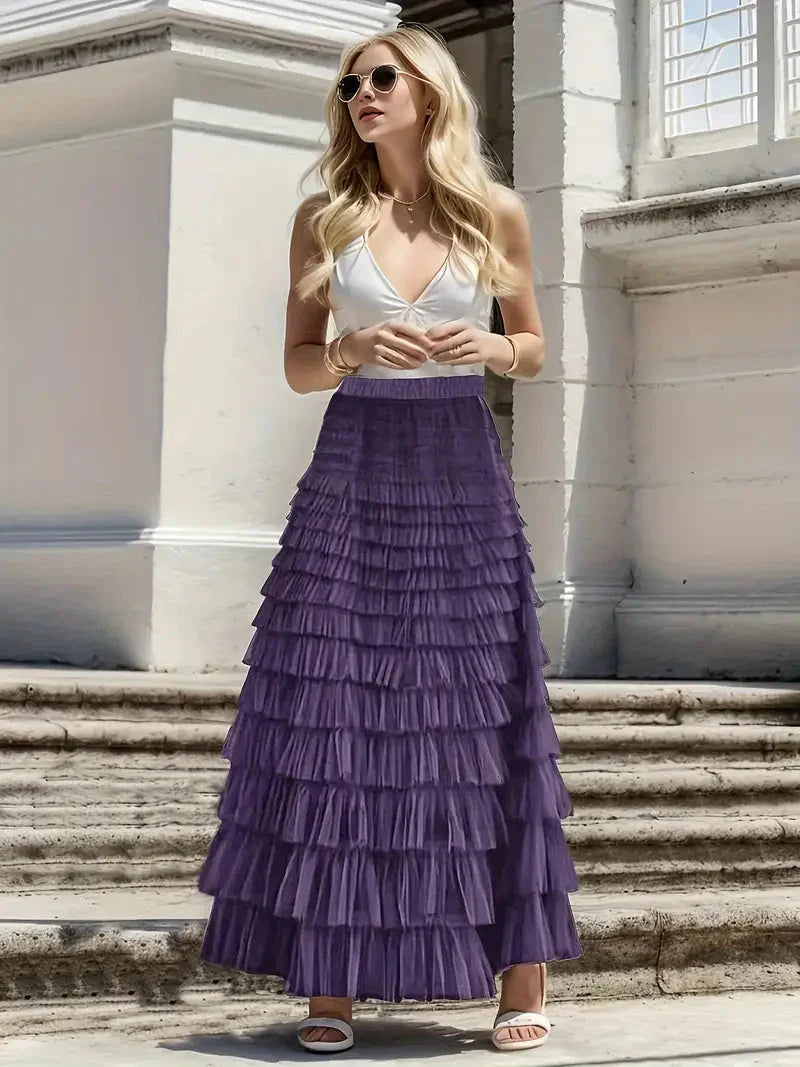 WW | Ruffle Skirt Long Trendy Tulle Skirt