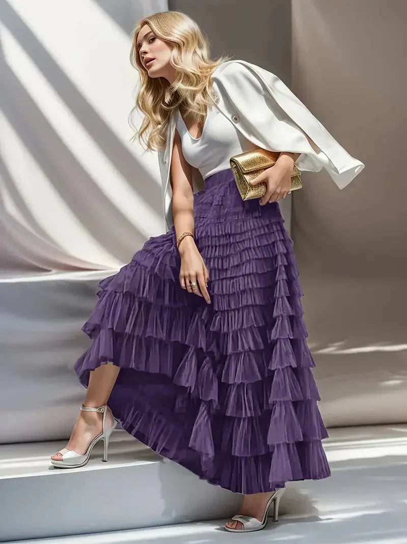 WW | Ruffle Skirt Long Trendy Tulle Skirt
