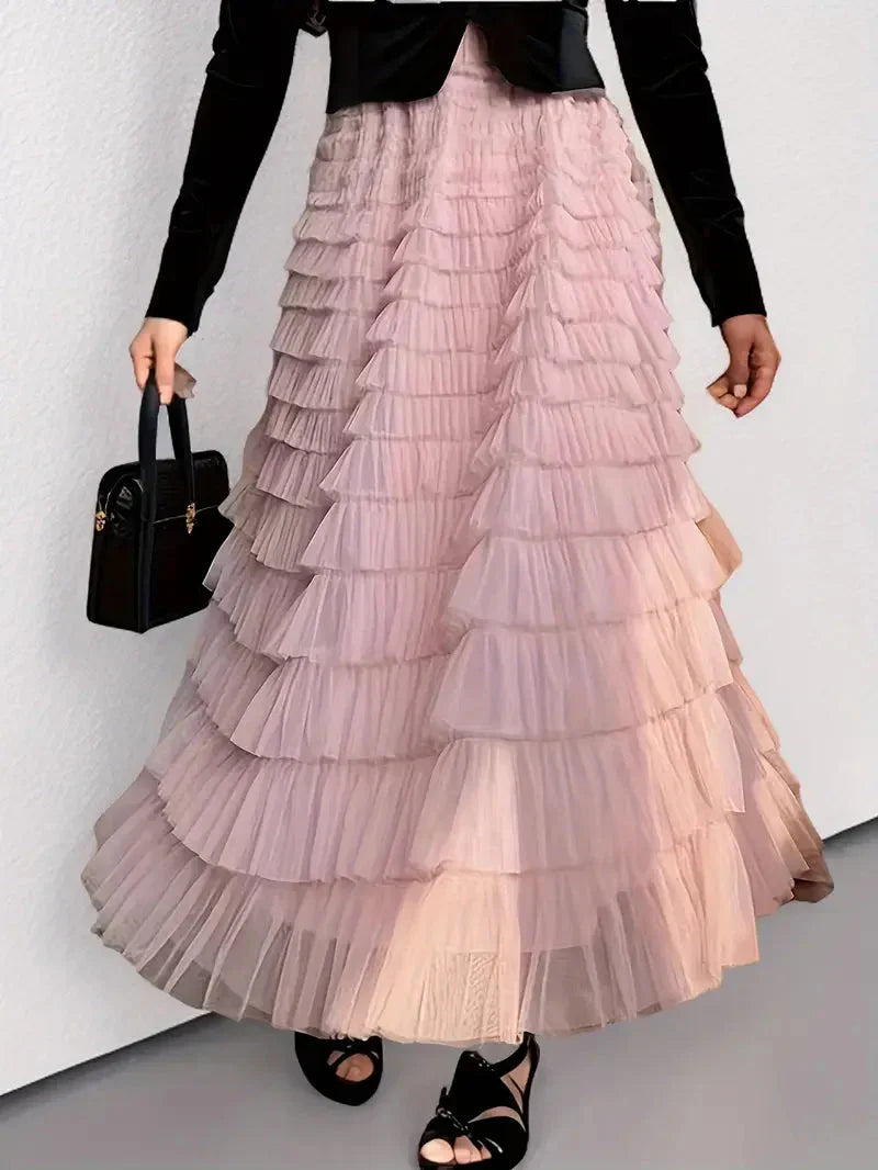 WW | Ruffle Skirt Long Trendy Tulle Skirt