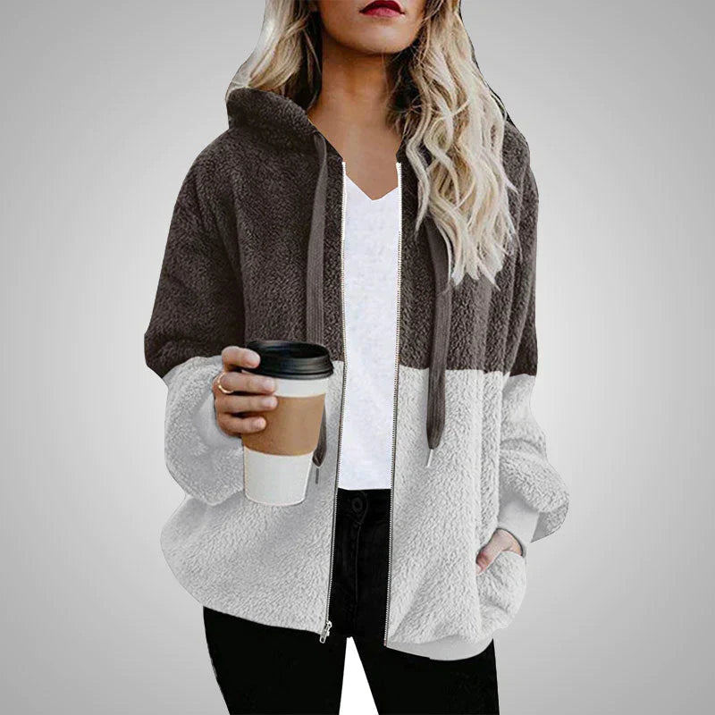 WW | Flauschiger Damen-Teddy-Kapuzenpulli