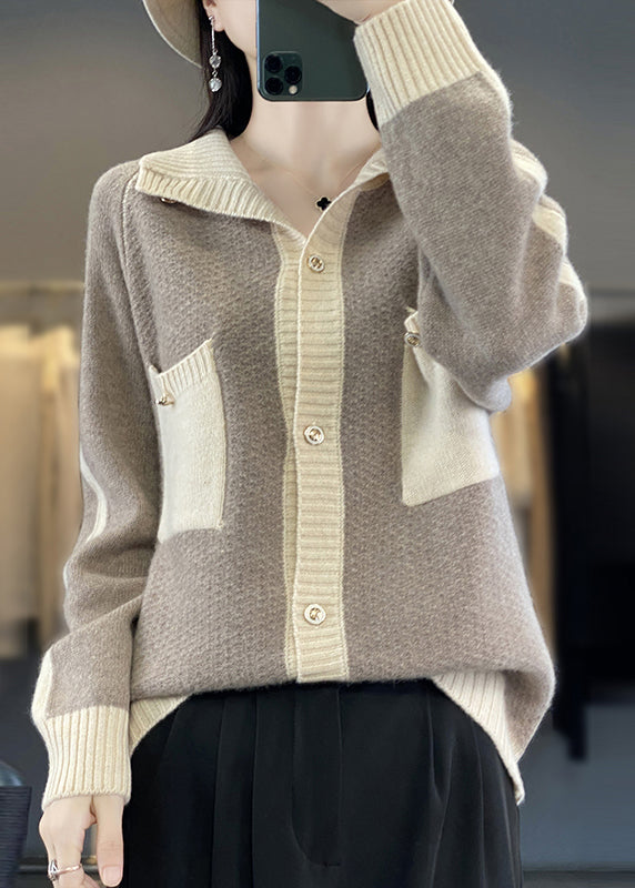 WW | Camel Button Pocket Patchwork Cashmere Coats