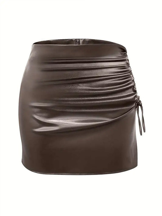 Damen Figurbetonter Minirock mit raffiniertem Rüschendesign W&W