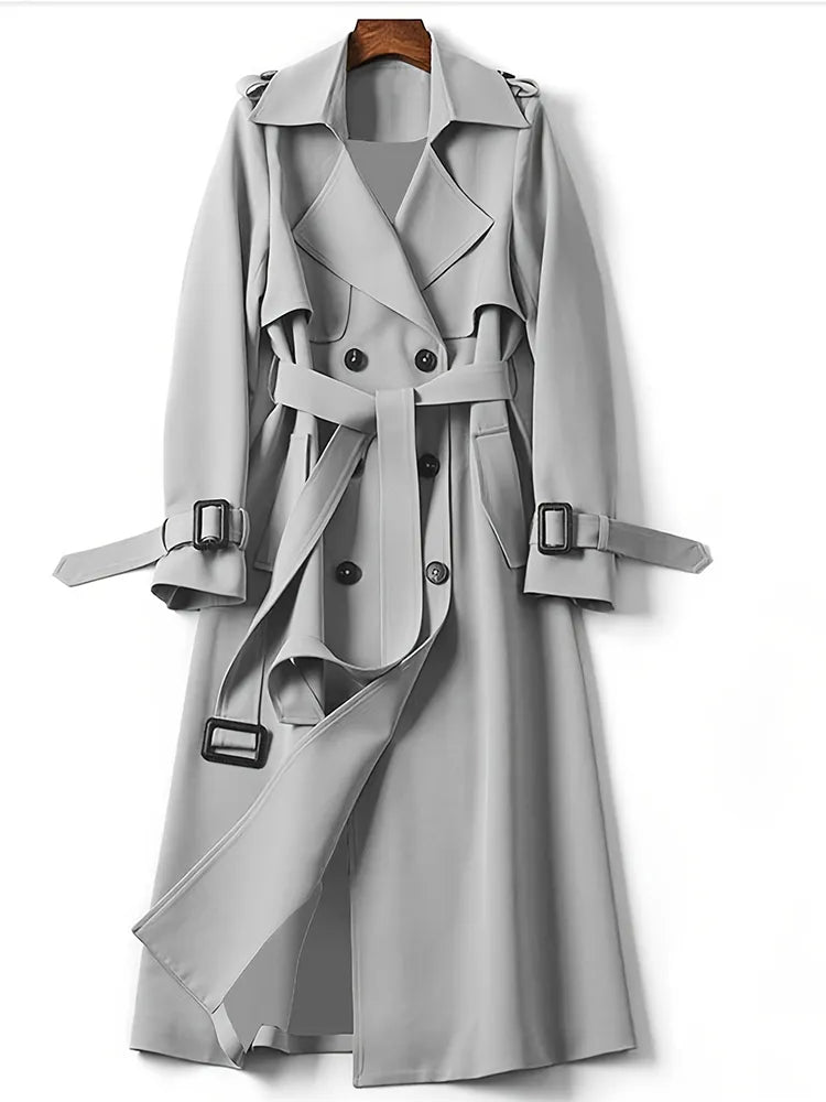 WW | Langer solider Damen-Trenchcoat