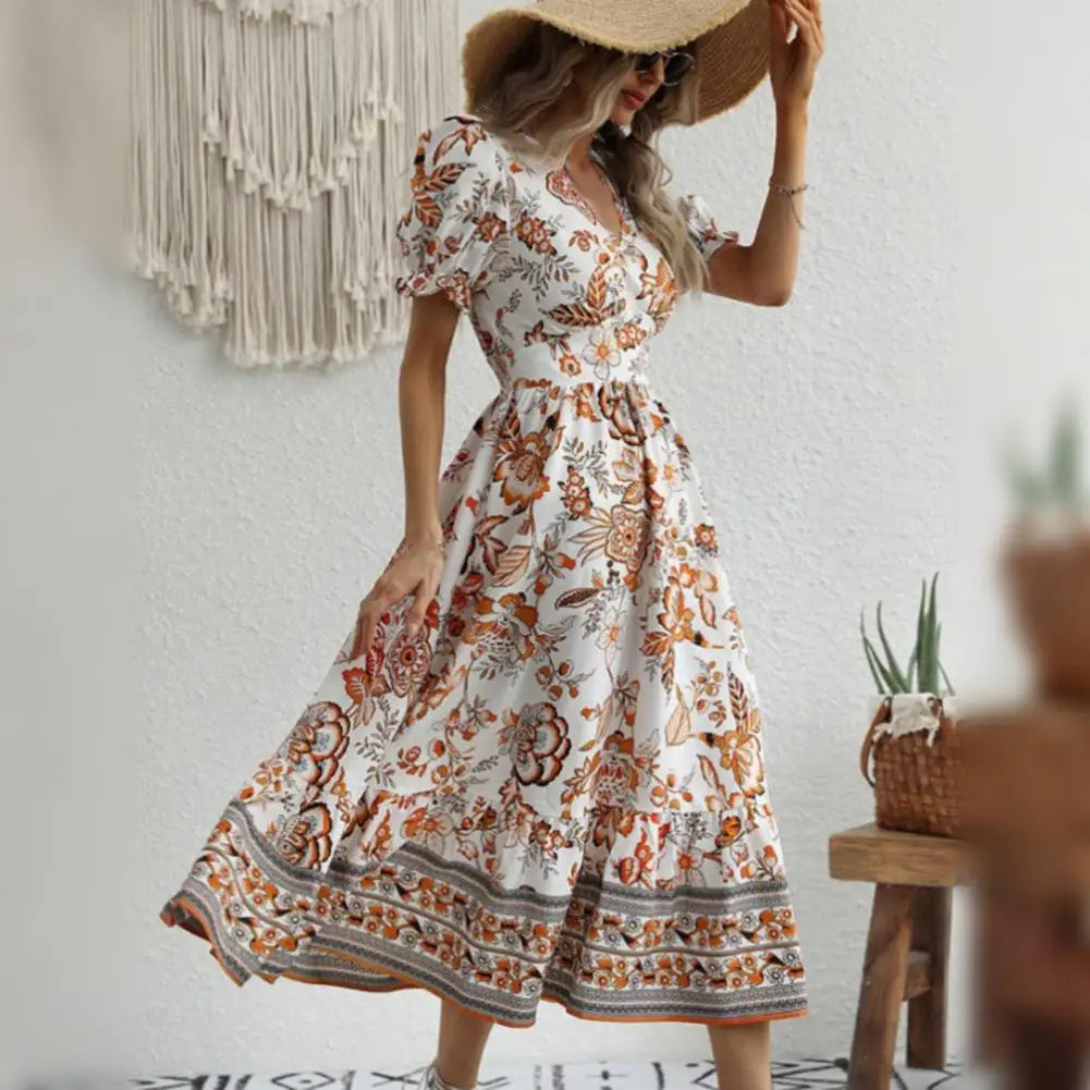 WW | Elegant Orange Floral Dress