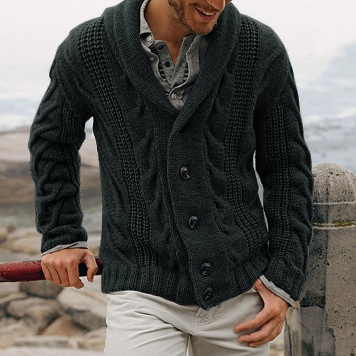 WW | lässiger Strickpullover für Männer