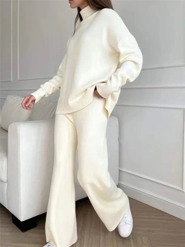 WW | 2-piece loungewear set - knitted women's sweater and pants
