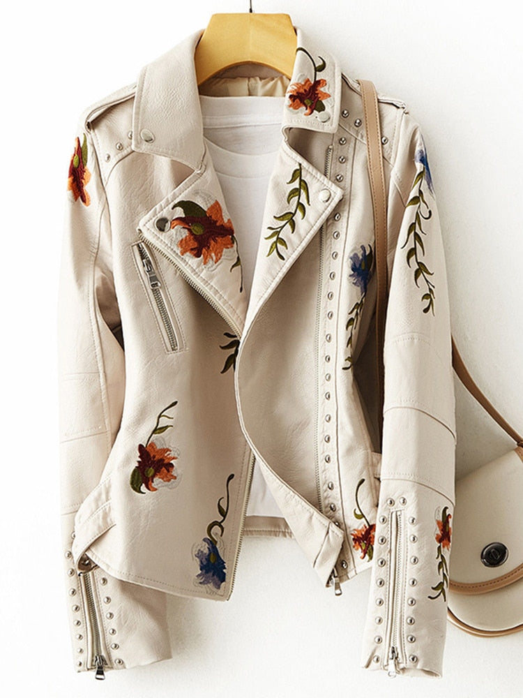 WW | Women's Floral Leather Jacket