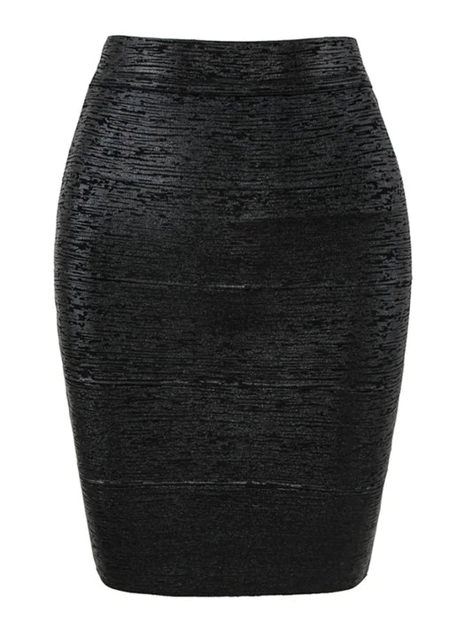 WW | Wholesale Women's Summer Fashion Sexy Gold Bronze Bandage Skirt Designer Nightclub Bodycon Pencil Skirt Faldas 46Cm