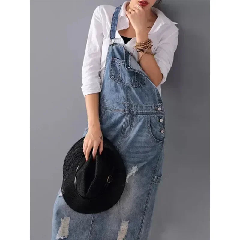 WW | Casual Denim Pinafore Dress
