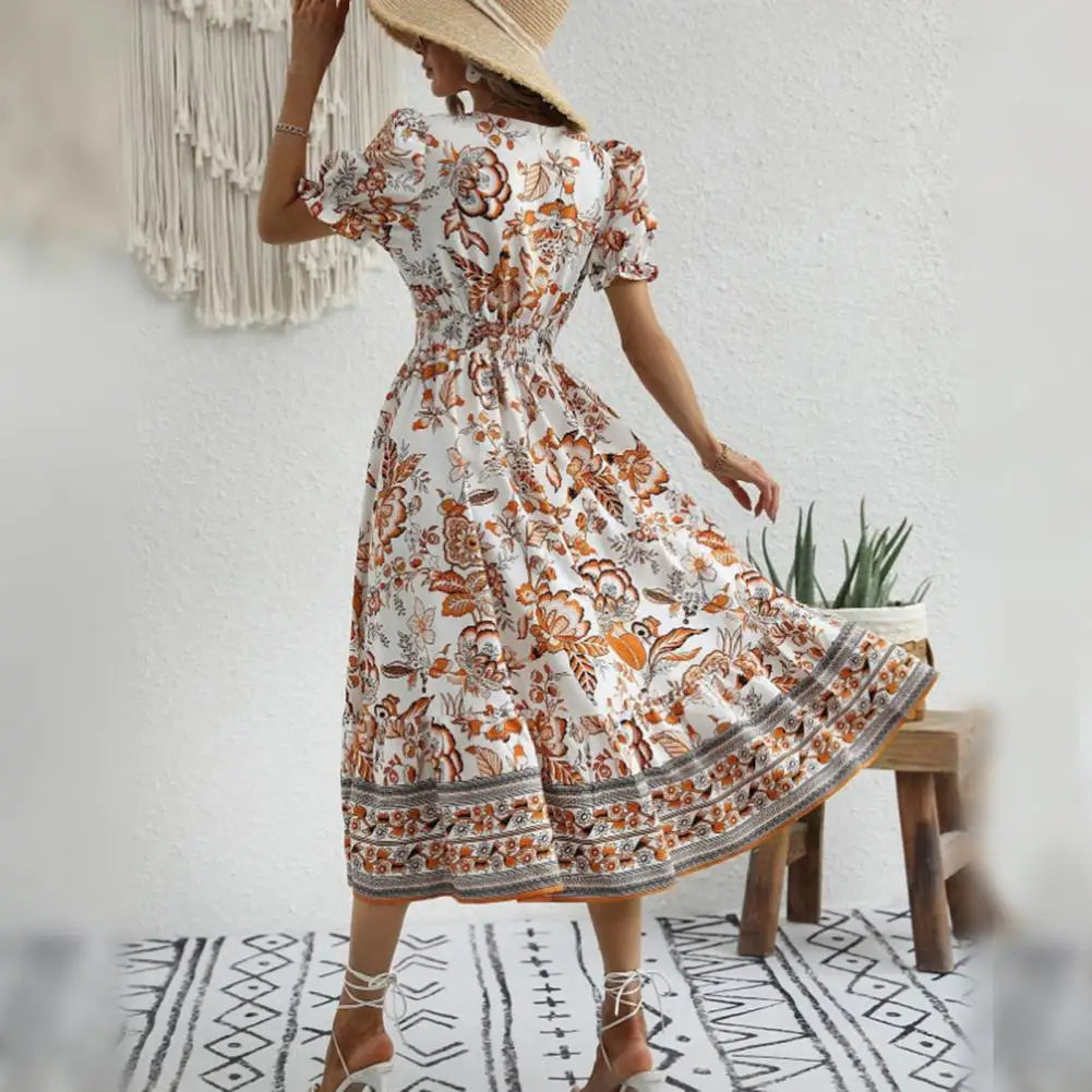 WW | Elegant Orange Floral Dress