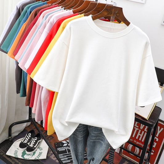 WW Kuscheliges Baumwoll-Basic: Plus-Size T-Shirt für Damen