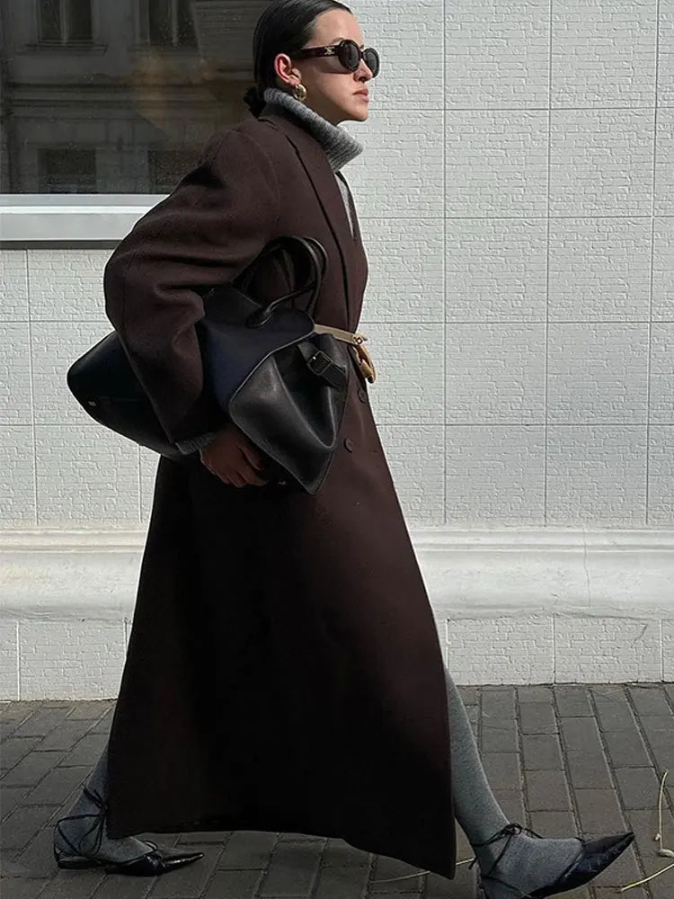 WW | lange zweireihige Winterjacke