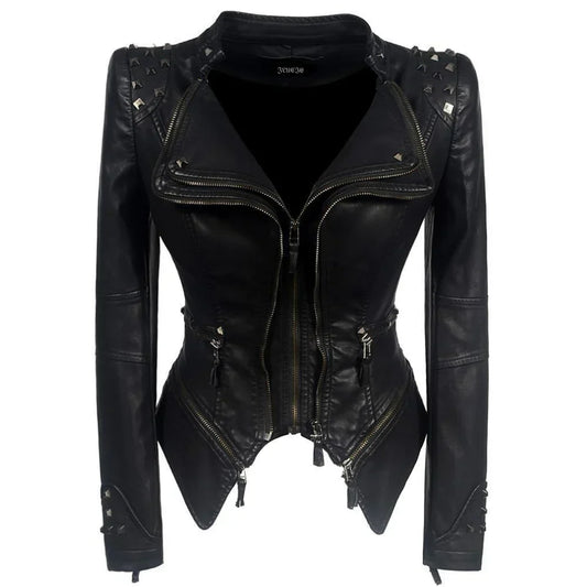 WW | Stylische Lederjacke Für Damen