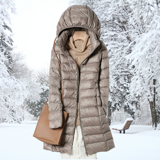 WW | Women's Puffer Jacket - Quilted Winter Jacket with Hood and Zipper