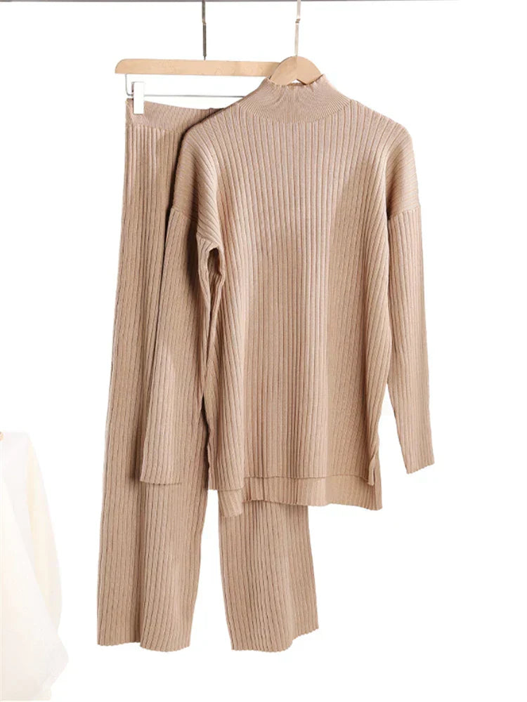 WW | 2-piece loungewear set - knitted women's sweater and pants