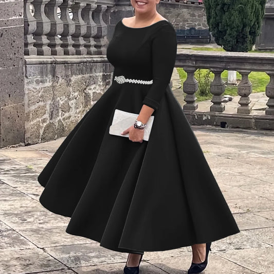 Alessia | Belted A-Line Maxi Dress with Draping