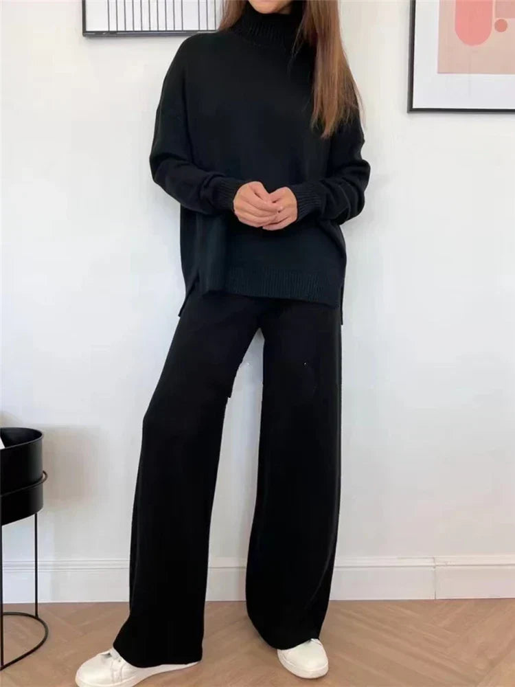 WW | 2-piece loungewear set - knitted women's sweater and pants