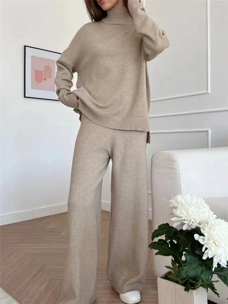 WW | 2-piece loungewear set - knitted women's sweater and pants