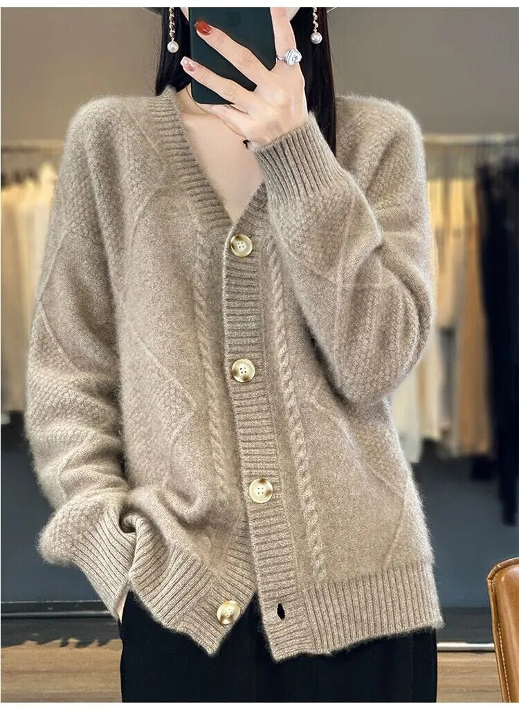 WW | Winter Strickjacke mit V-Ausschnitt
